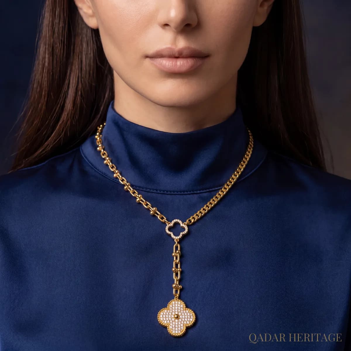 Golden Halo Drop Necklace - Slide 1