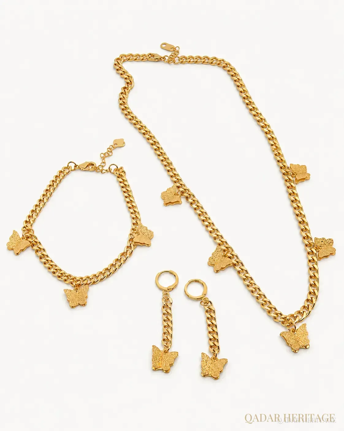 QADAR Golden Butterfly Jewelry Set - Slide 6