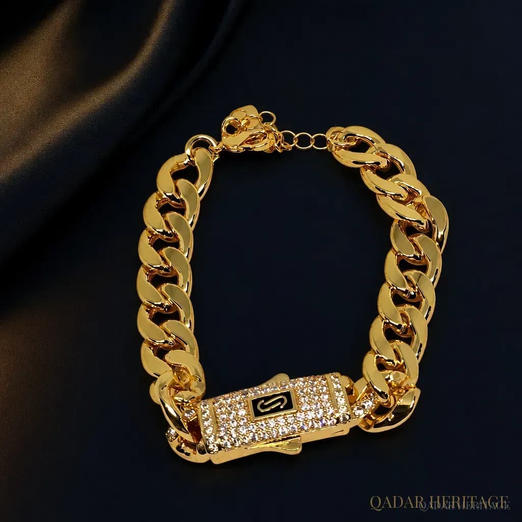 Bold Gold Crystal Link Bracelet - Slide 2