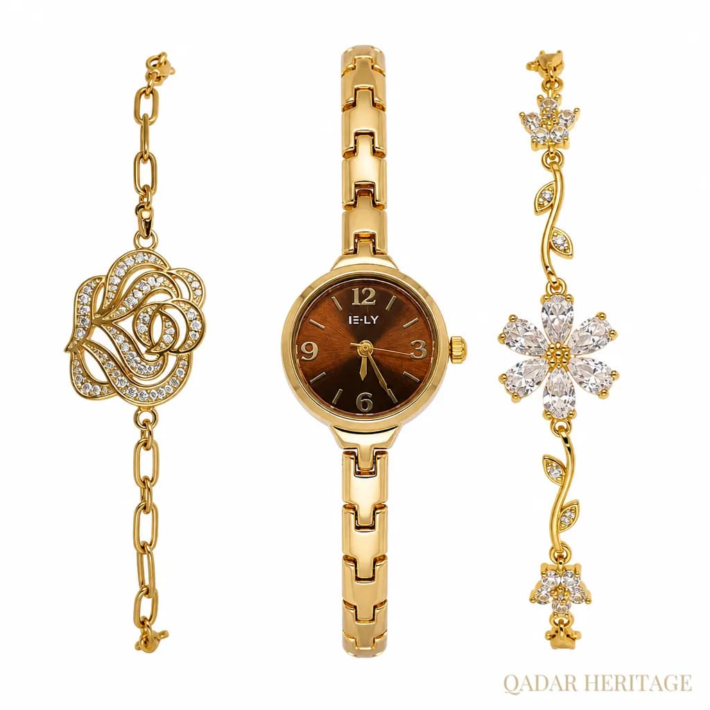 QADAR Rosella Gold Watch Set - Slide 2