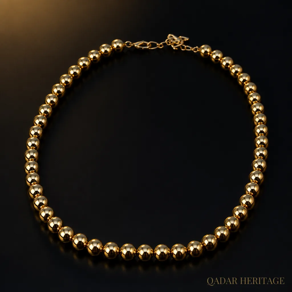 QADAR Chunky Gold Beaded Chain Necklace
