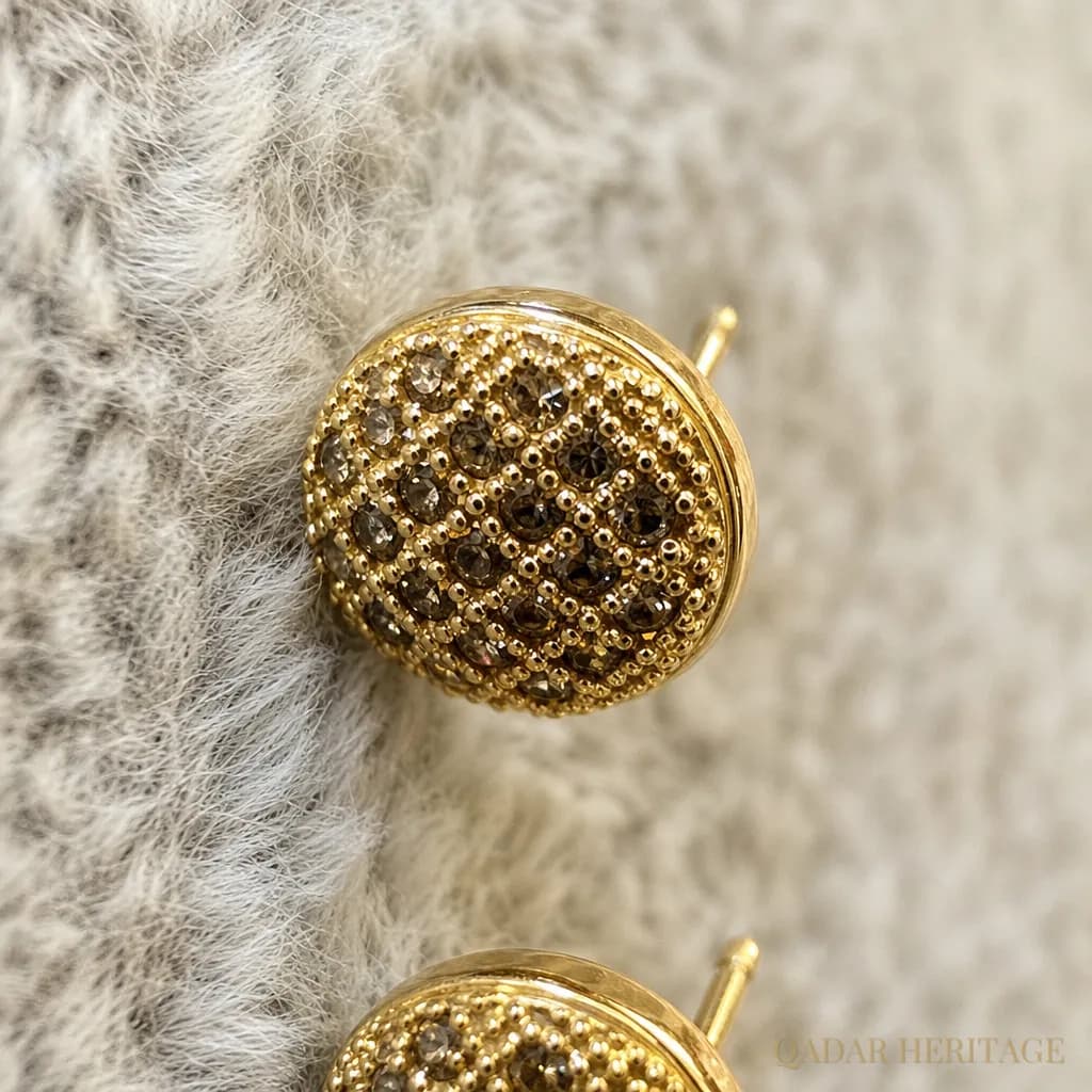 Golden Champagne Dome Earrings