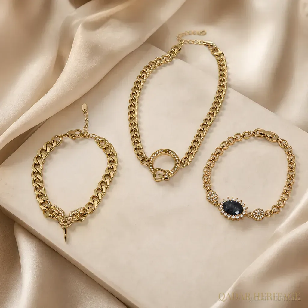 Luxury Gold-Tone Bracelet Package of Three - Slide 4