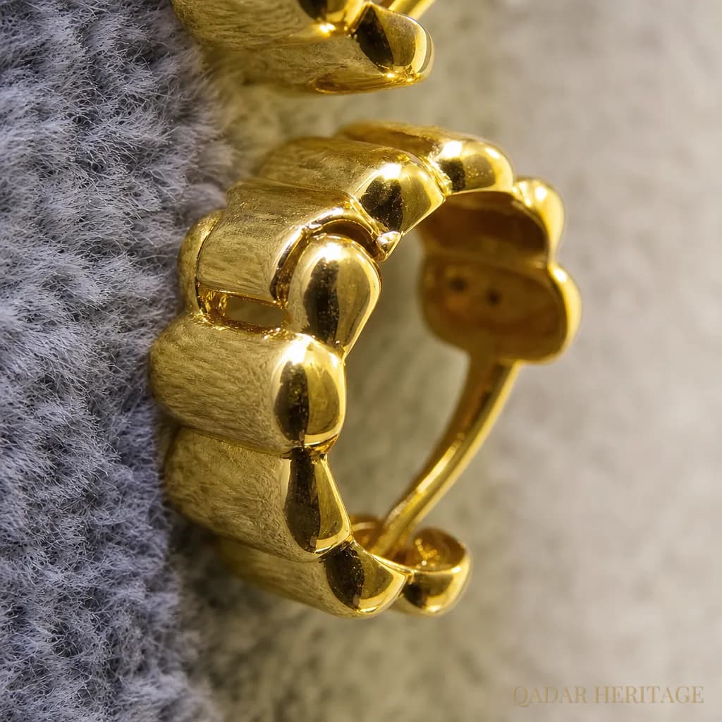 Luxury Gold Bamboo Hoop Earrings