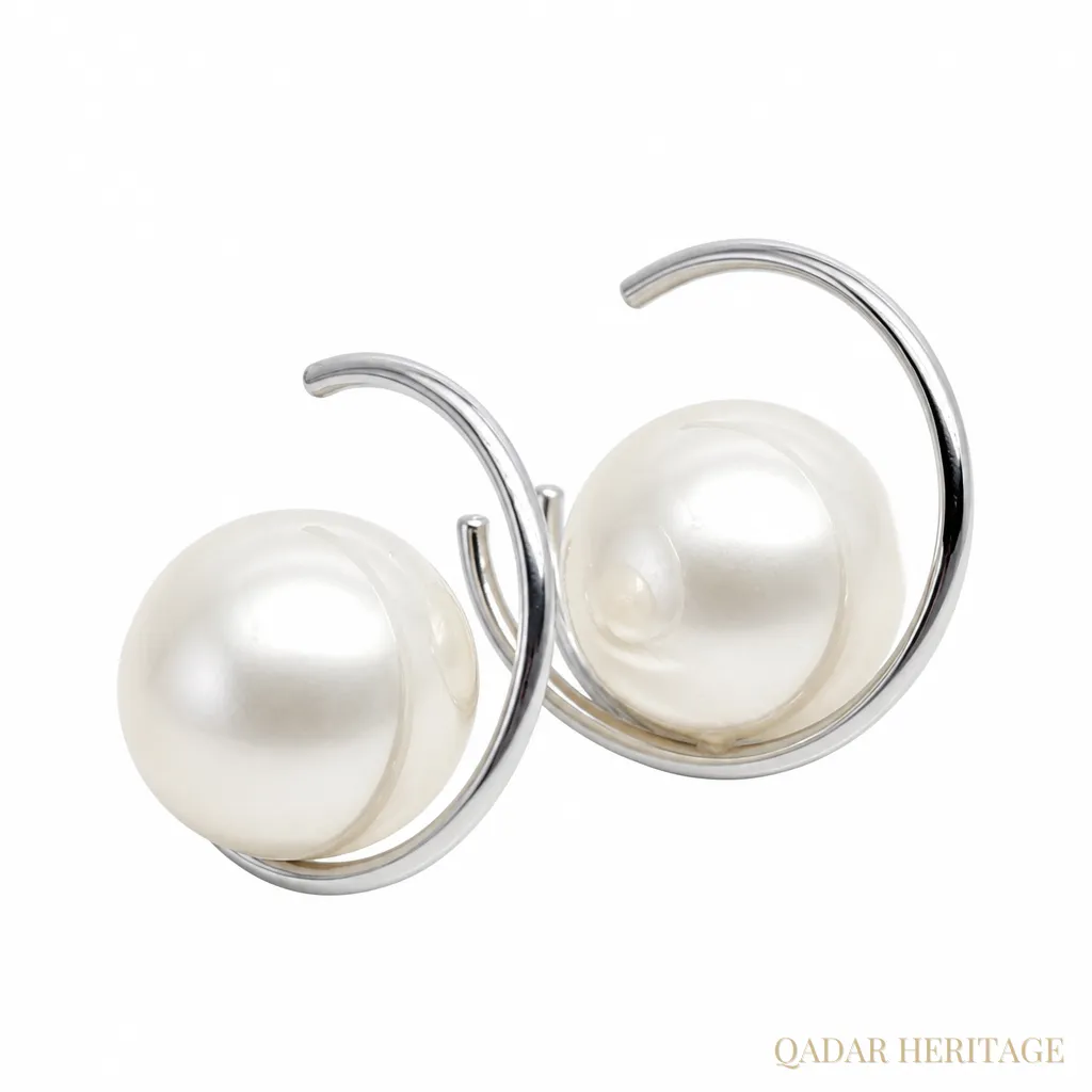 QADAR Luna Pearl Earrings - Slide 2