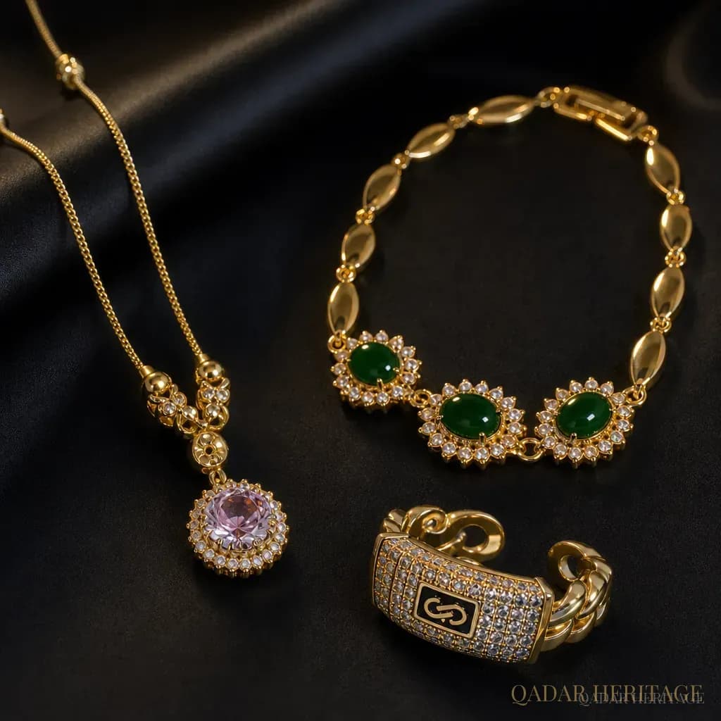 Royal Emerald & Lilac Jewelry Set - Slide 3
