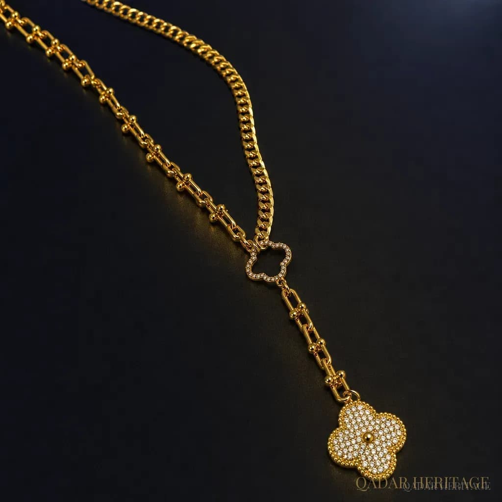 Golden Halo Drop Necklace - Slide 2