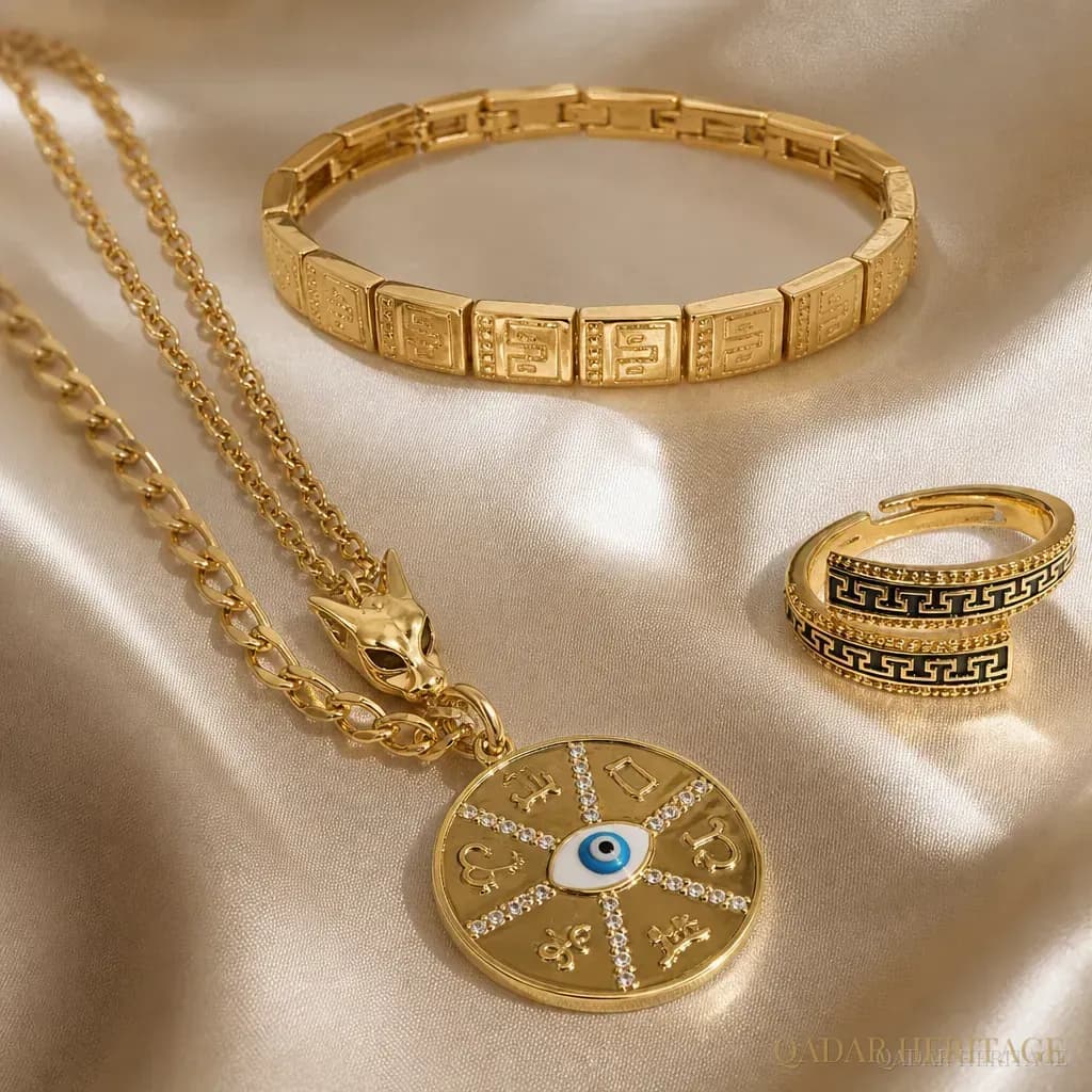 Golden Guardian Eye Jewelry Set - Slide 3