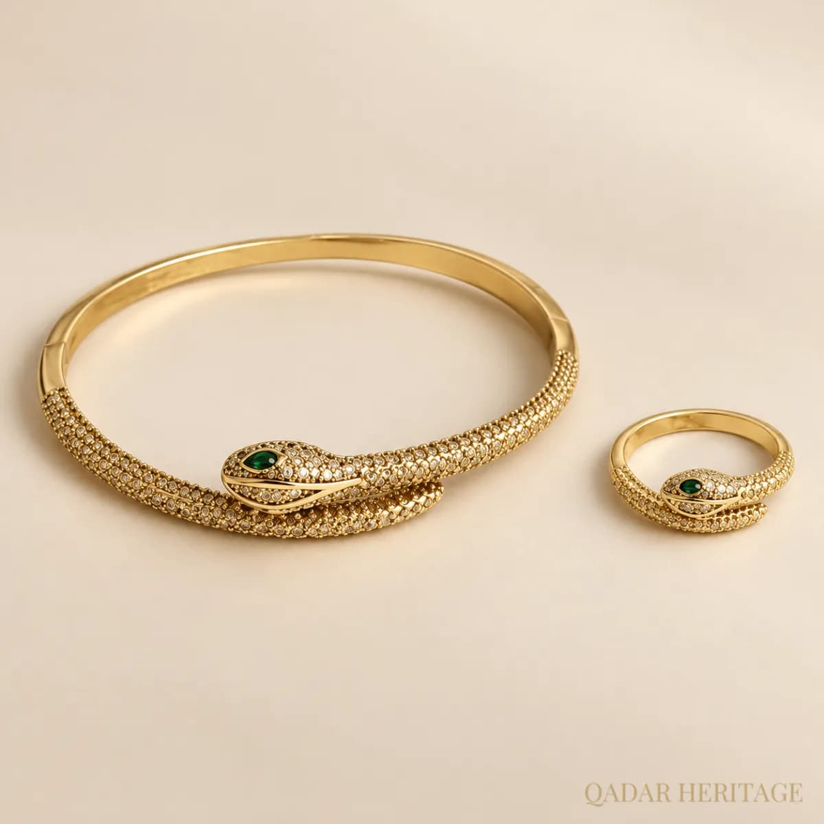 QADAR Royal Snake Bracelet & Ring Set - Slide 2