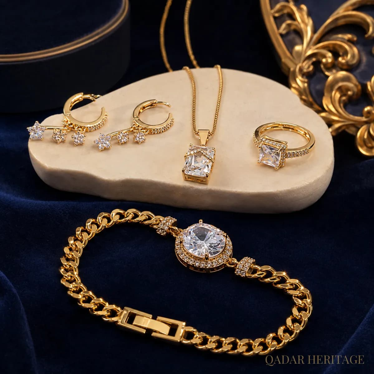 QADAR Isabelle Gold Jewelry Package - Slide 1