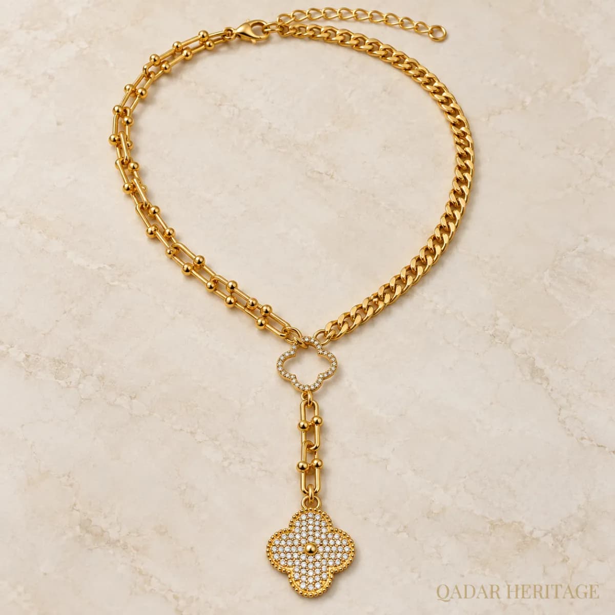 Golden Halo Drop Necklace - Slide 2
