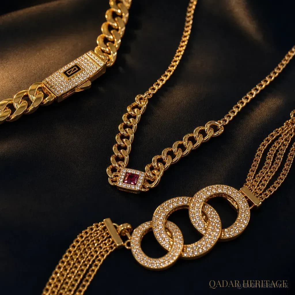 Sultana Gold Three-Piece Jewelry Set - Slide 2