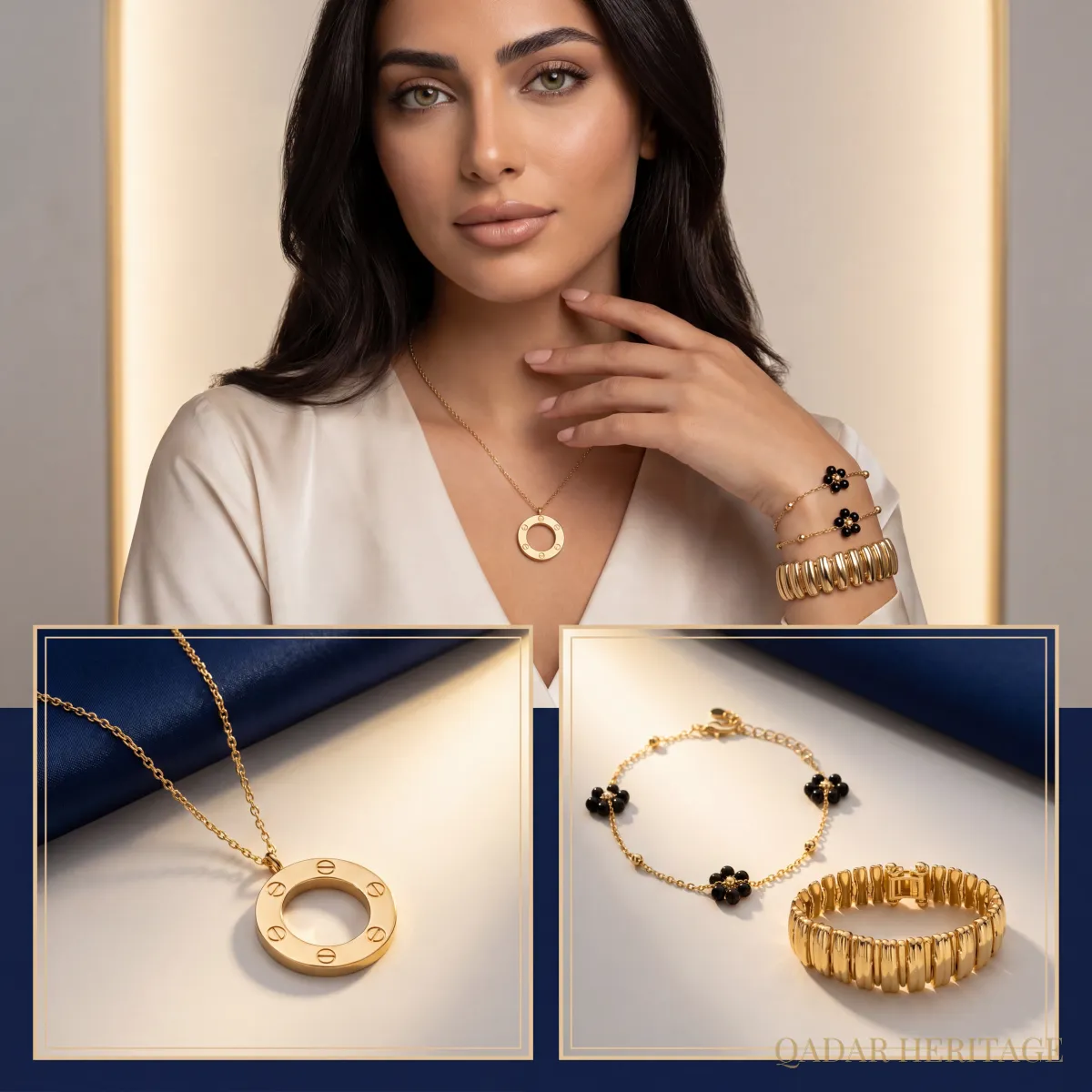 Golden Night Halo Jewelry Set - Slide 1