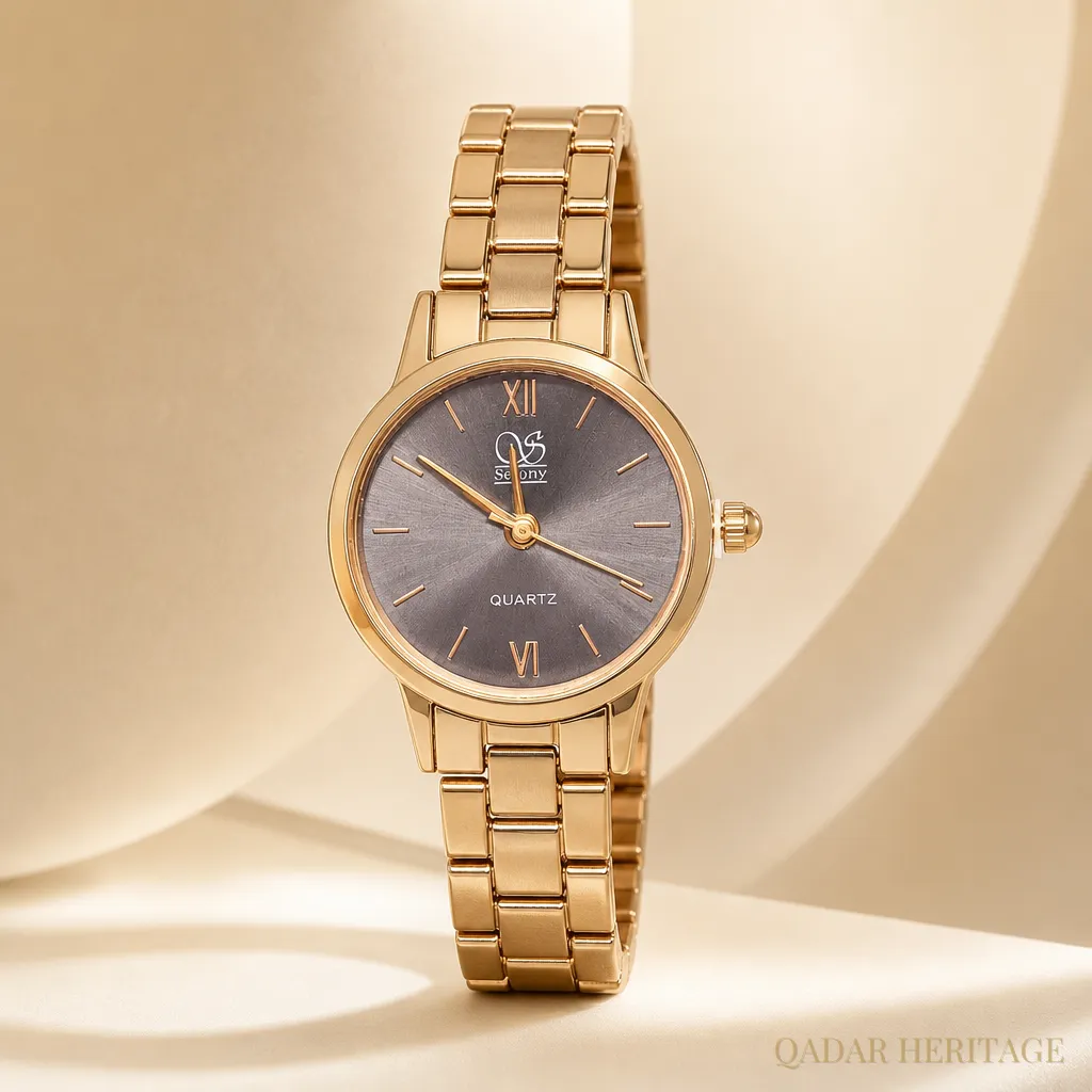 QADAR Lina Grey Gold Watch