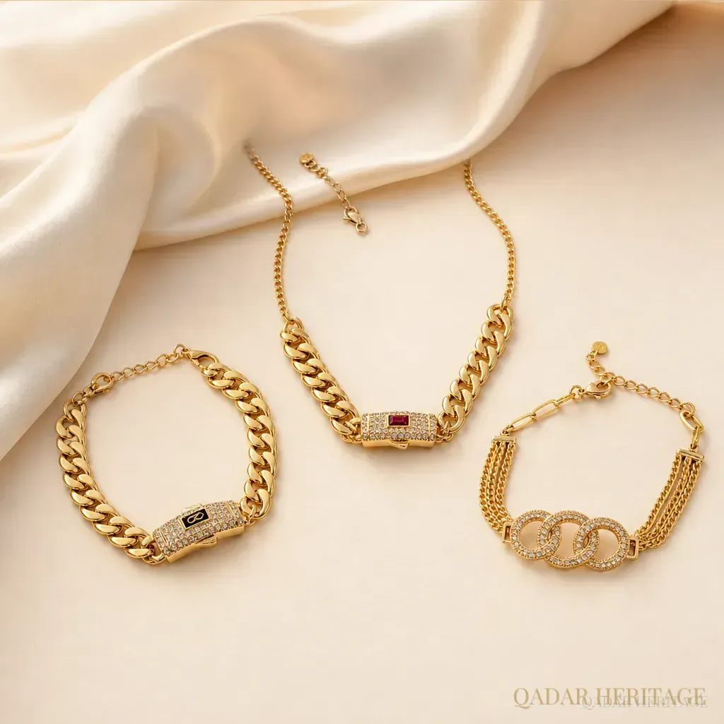 Sultana Gold Three-Piece Jewelry Set - Slide 1