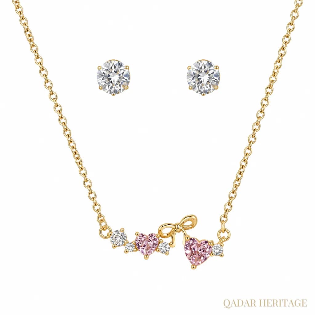 QADAR Laura Heart Jewelry Set - Slide 2