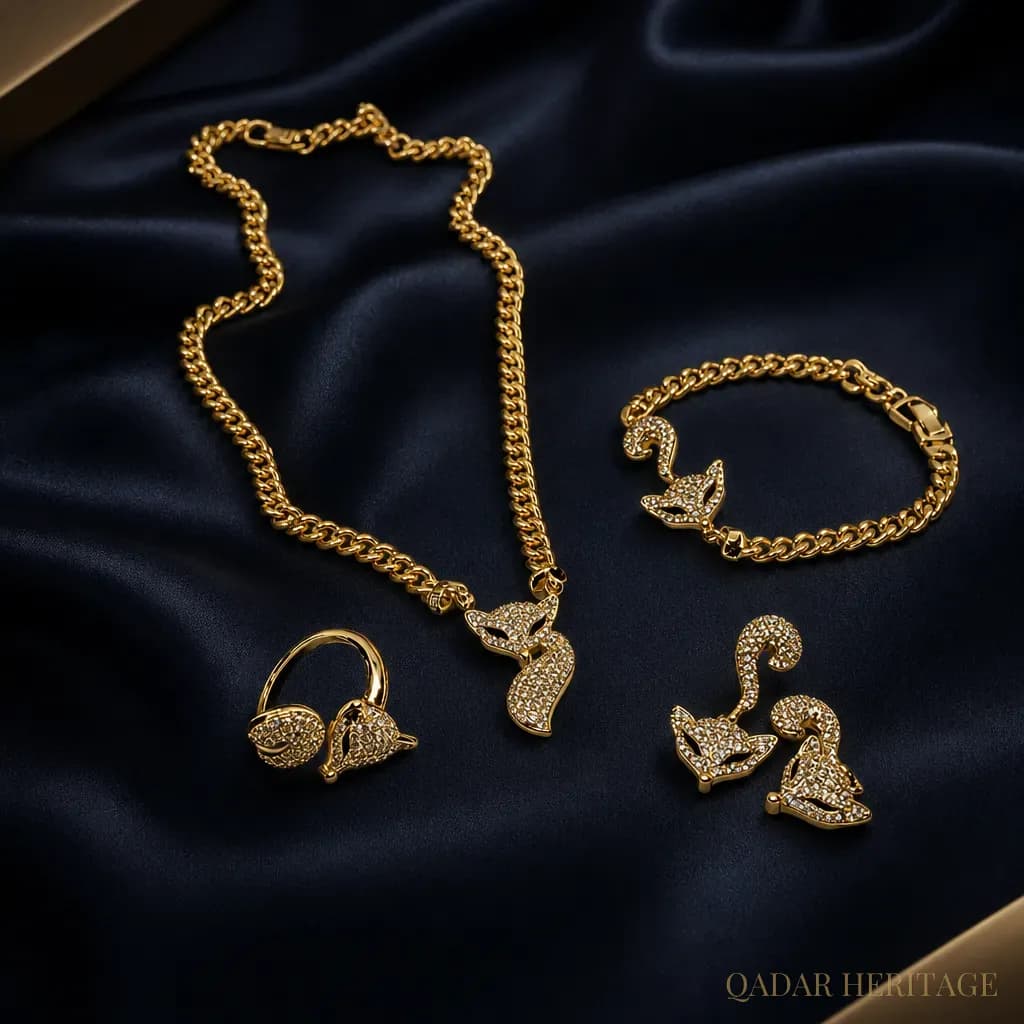 Luxury Golden Fox Jewelry Set - Slide 2