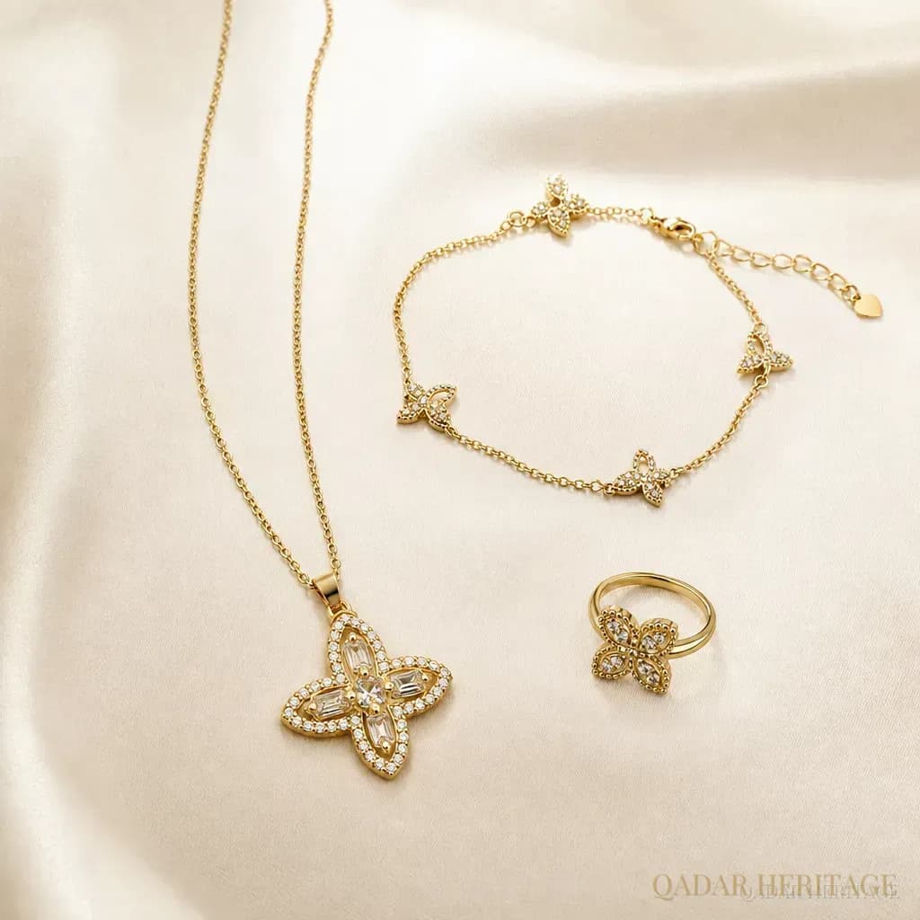 Golden Butterfly Glow Jewelry Set - Slide 2