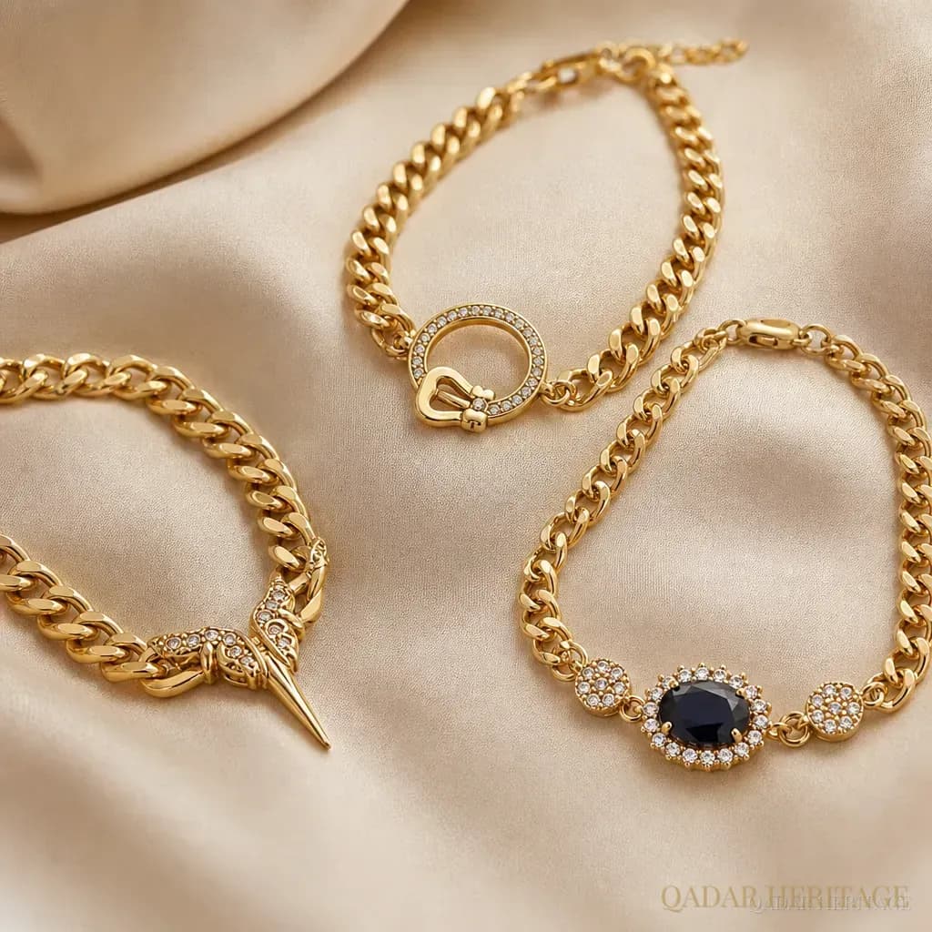 Luxury Gold-Tone Bracelet Package of Three - Slide 3