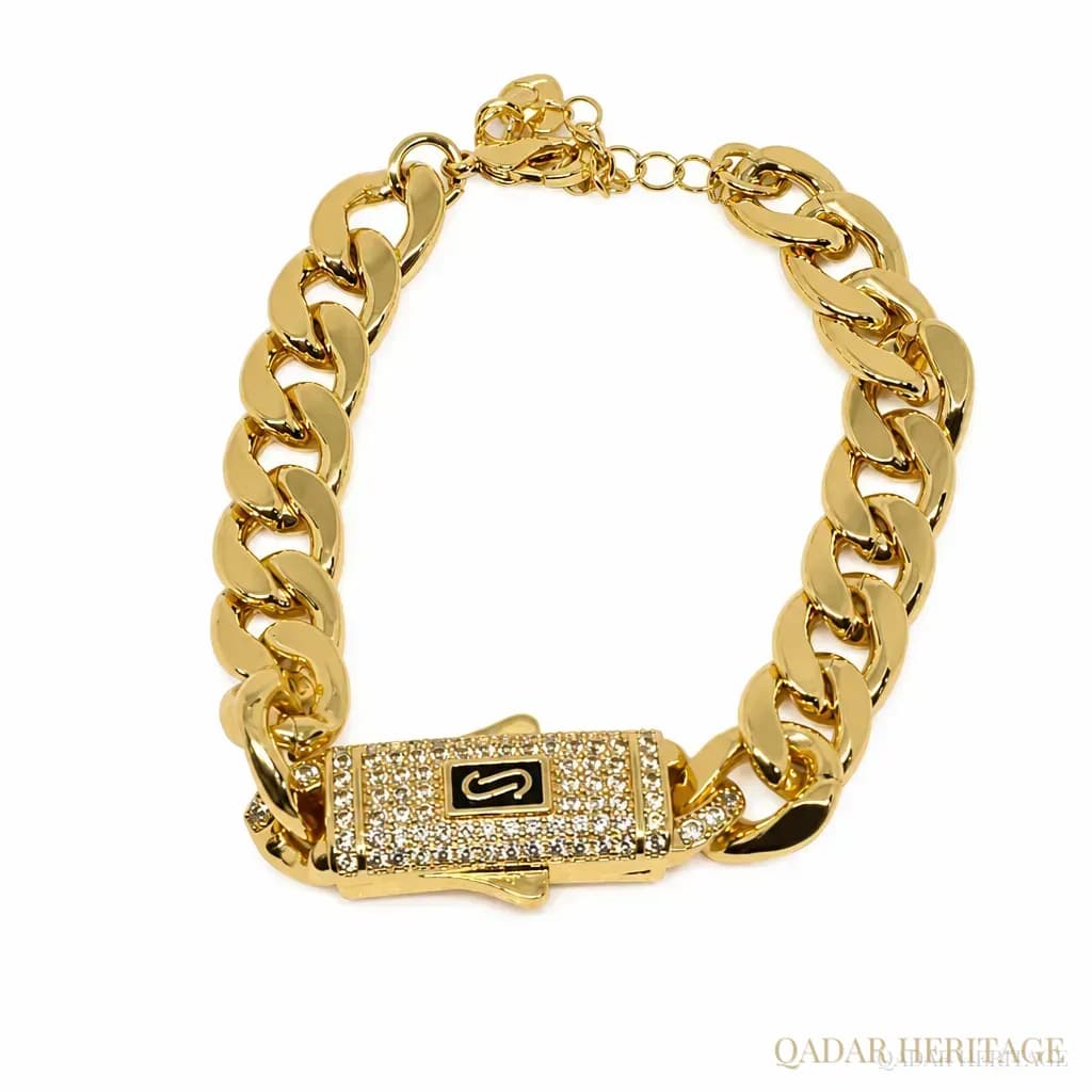 Bold Gold Crystal Link Bracelet - Slide 5