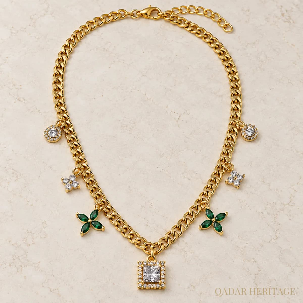 Royal Emerald Blossom Necklace