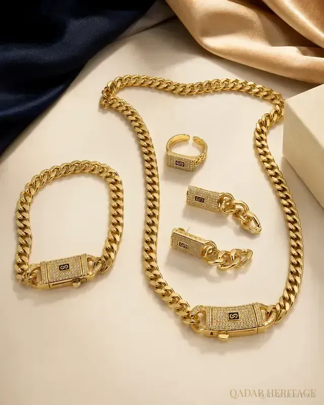Royal Pavé Chain Jewelry Set - Slide 1