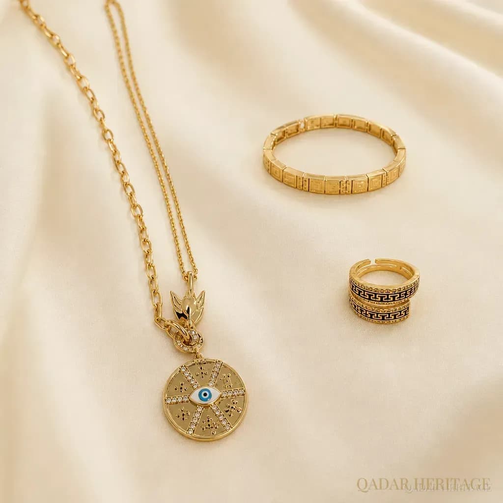 Golden Guardian Eye Jewelry Set - Slide 2