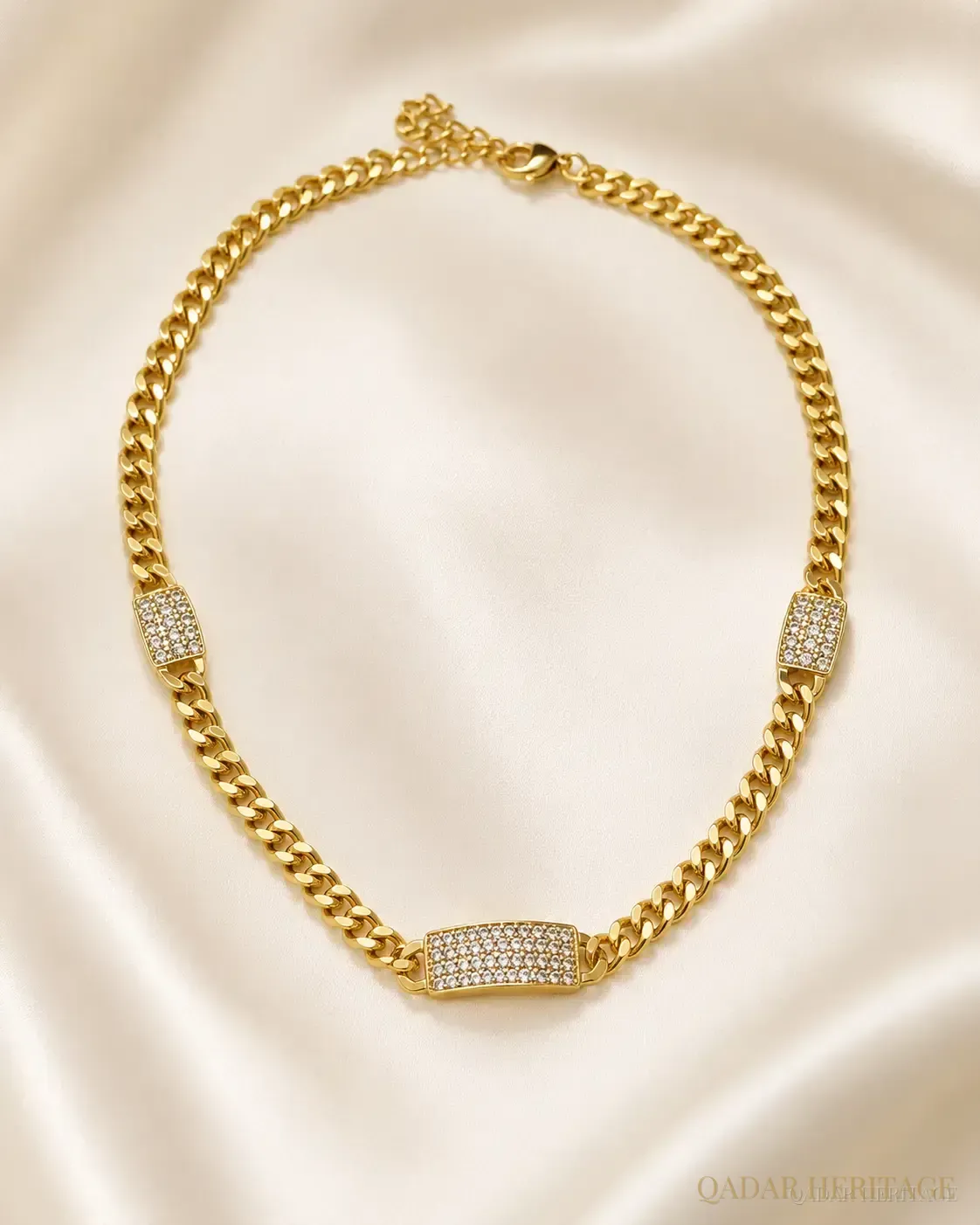 Gold-Tone Pavé Chain Jewelry Set - Slide 4