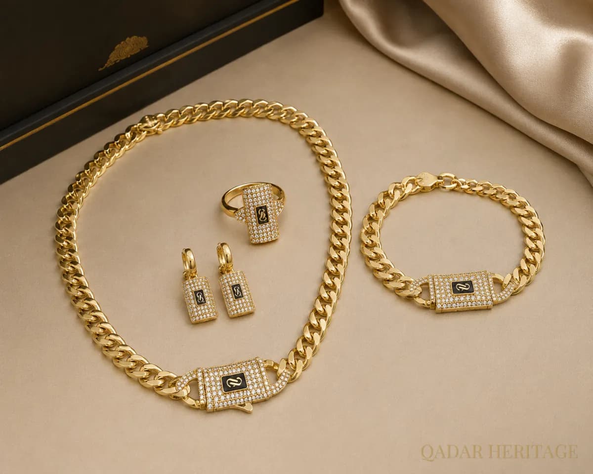 QADAR Monaco Gold 4-Piece Jewelry Set