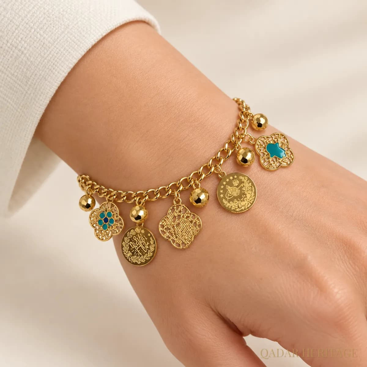 Turquoise Heritage Charm Bracelet