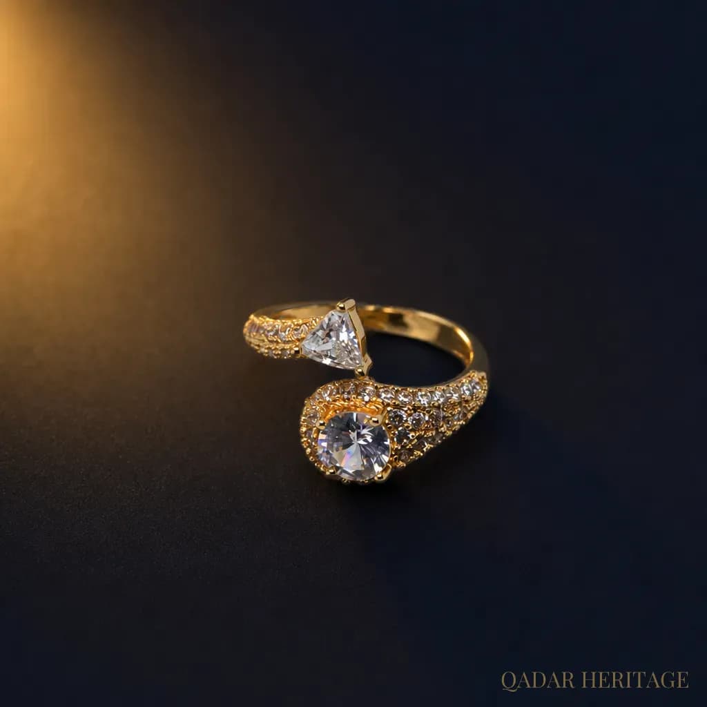 Golden Dual Spark Ring