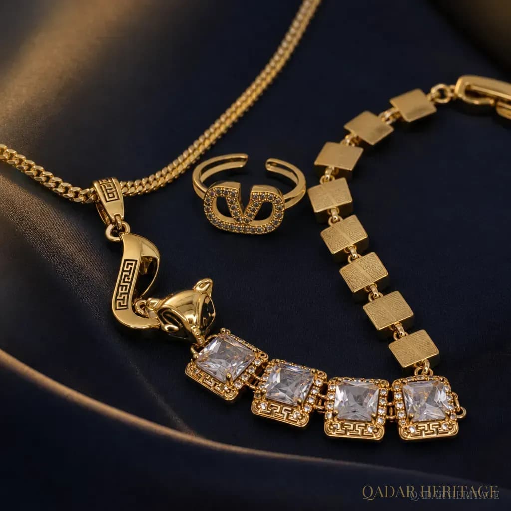 Oriana Golden Luxury Jewelry Set - Slide 3