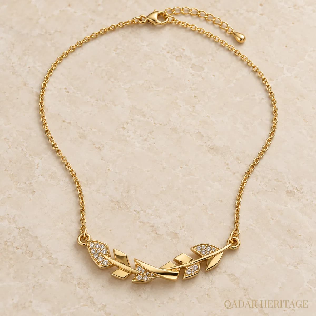QADAR Branches Golden Necklace