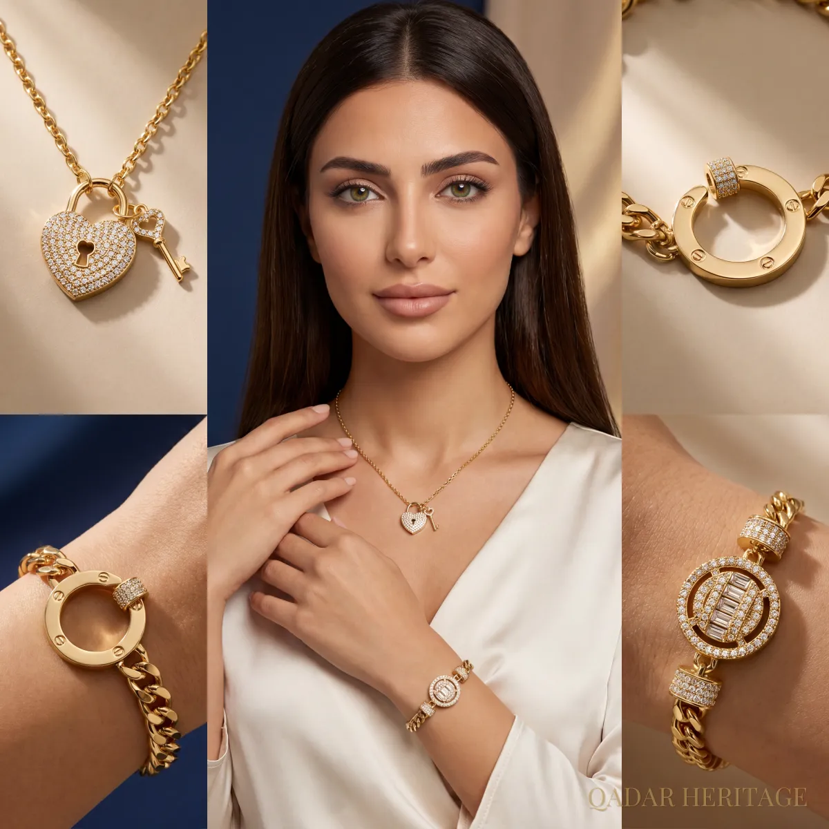 Luxury Gold-Tone Crystal Charm Bracelet Package