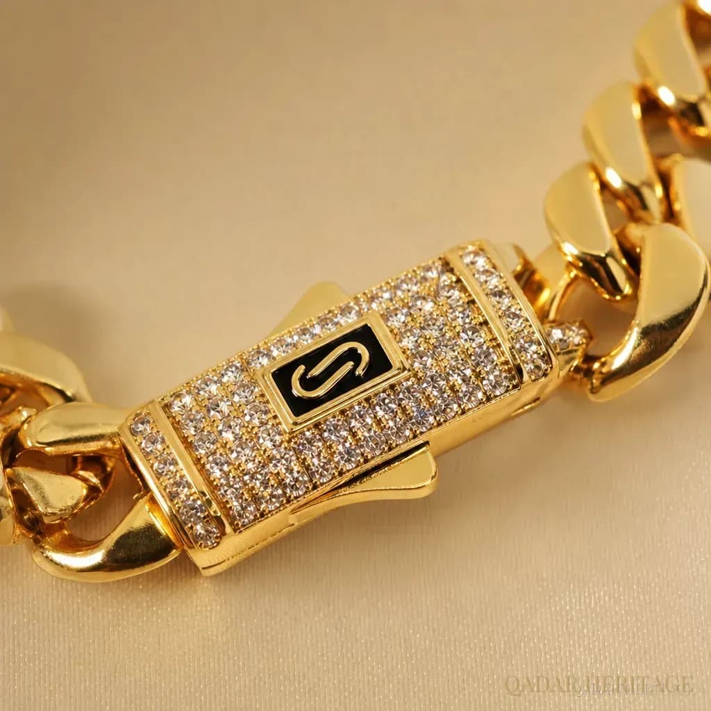 Bold Gold Crystal Link Bracelet - Slide 3