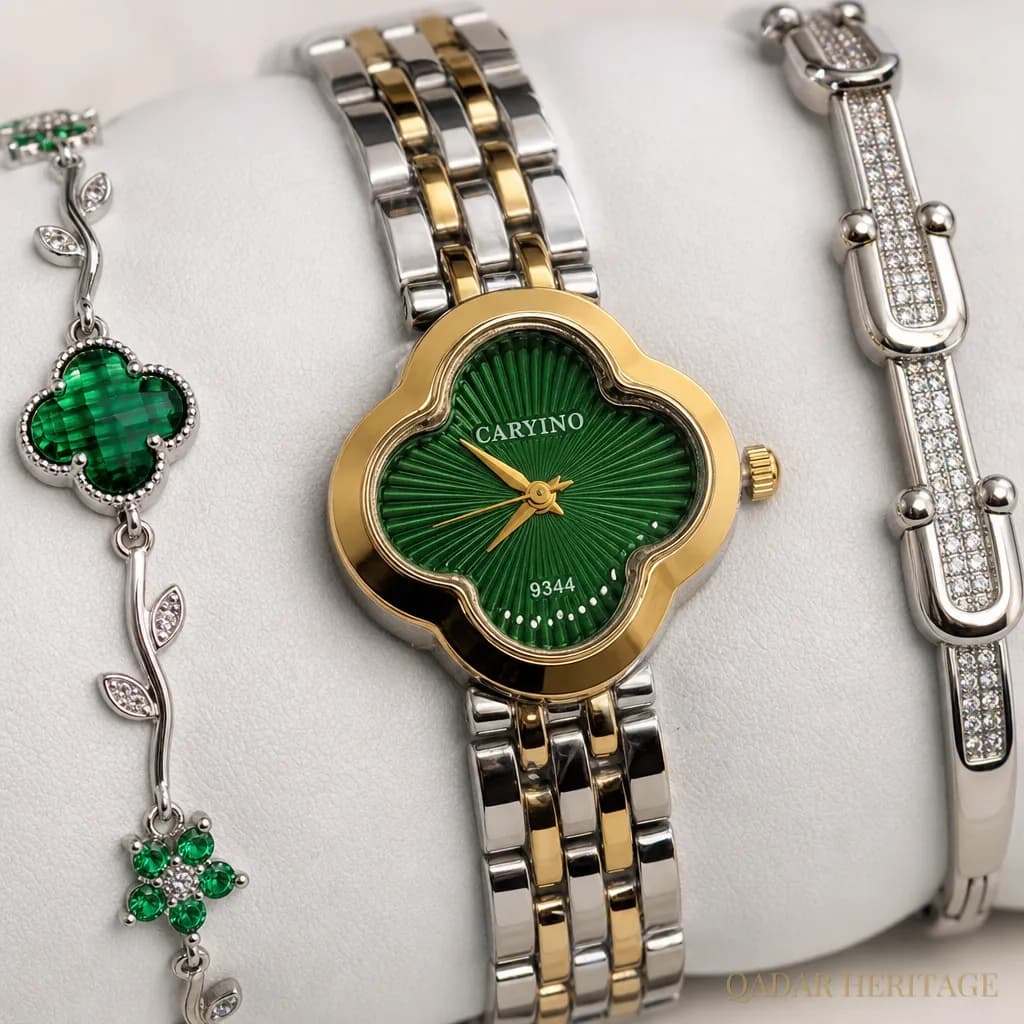 QADAR Verona Emerald Watch Set - Slide 3
