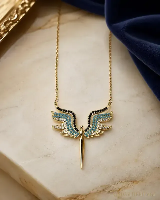 Turquoise Wings of Light Necklace - Slide 1