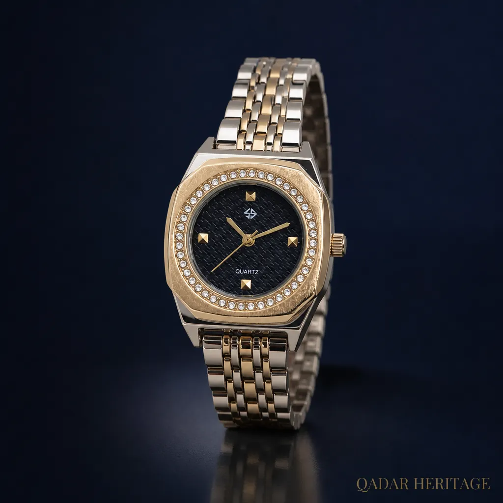 QADAR Layan Gold Black Watch