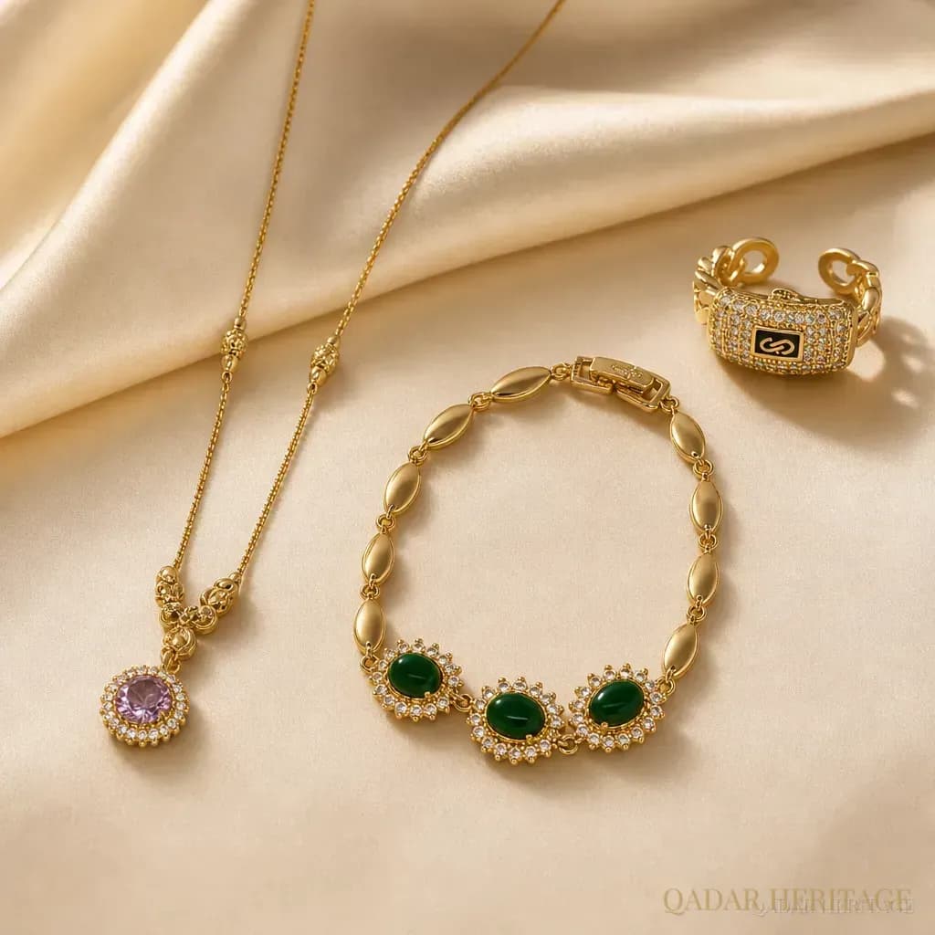 Royal Emerald & Lilac Jewelry Set - Slide 2