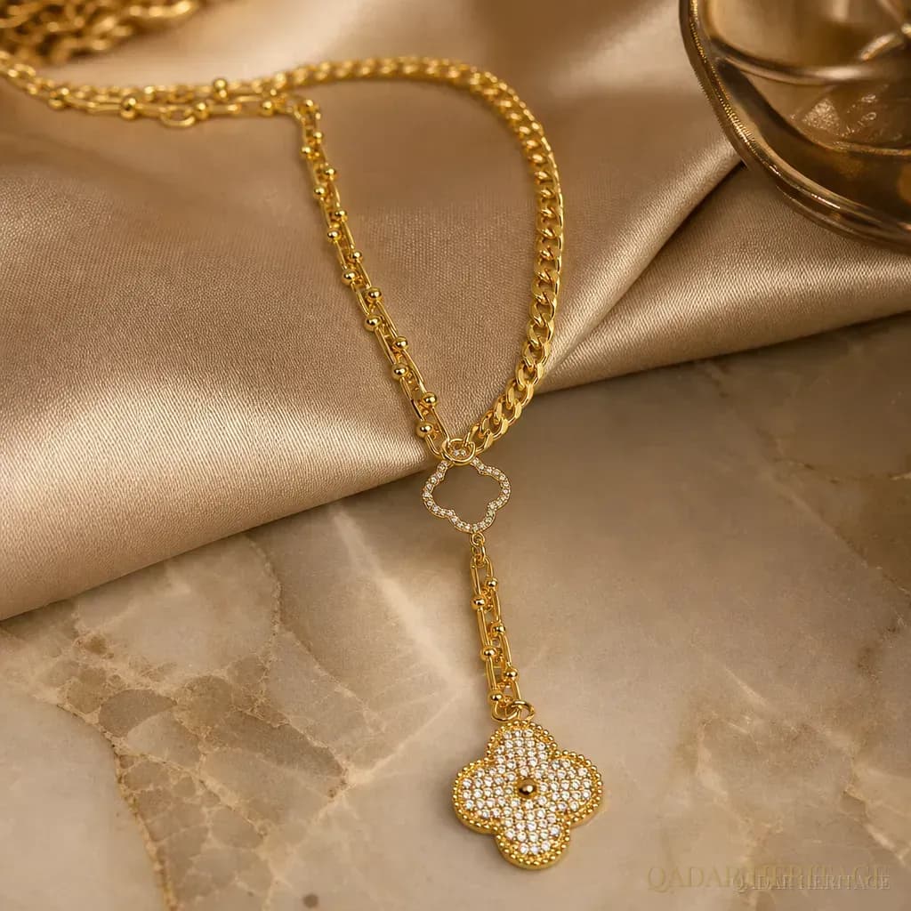 Golden Halo Drop Necklace - Slide 4