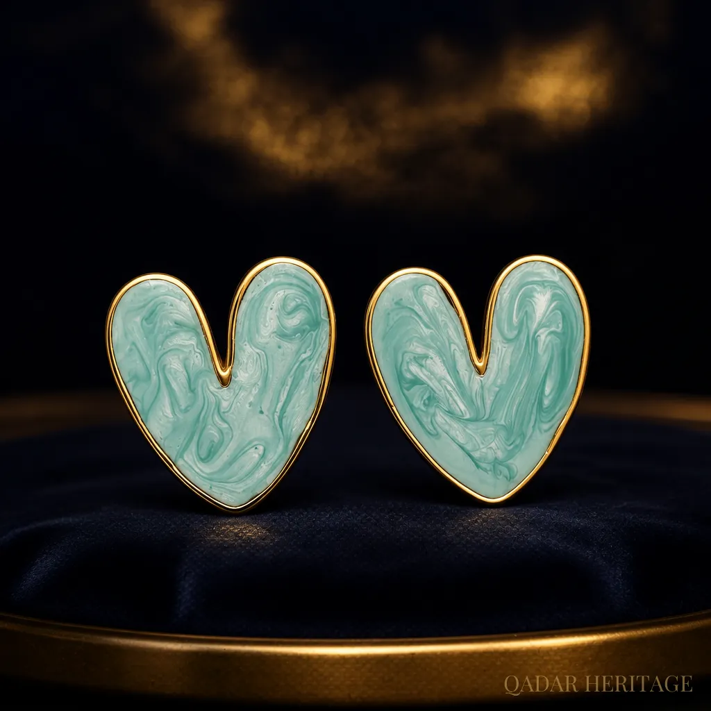 QADAR Aqua Heart Earrings