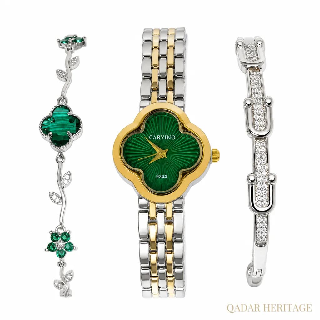 QADAR Verona Emerald Watch Set - Slide 2