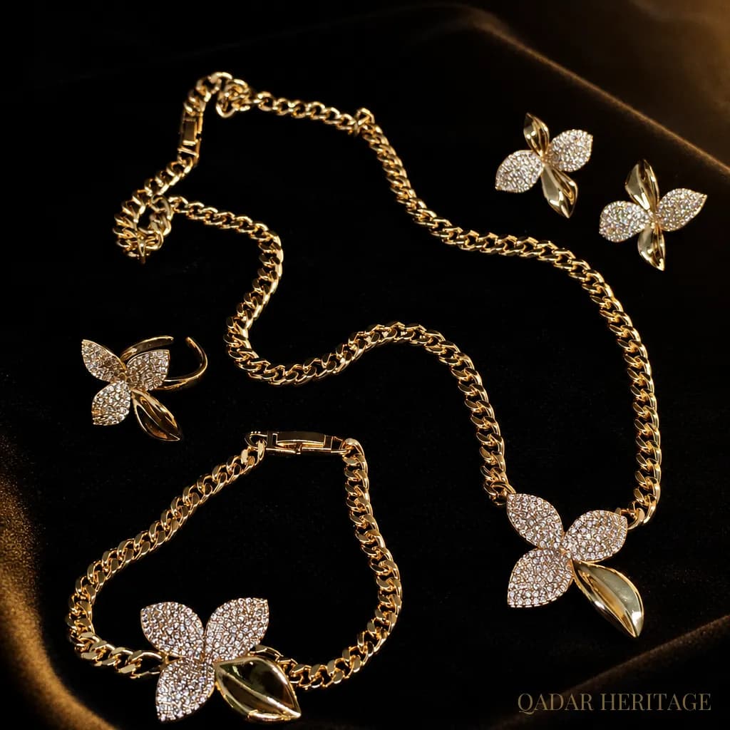 QADAR Lumiere Butterfly Jewelry Set