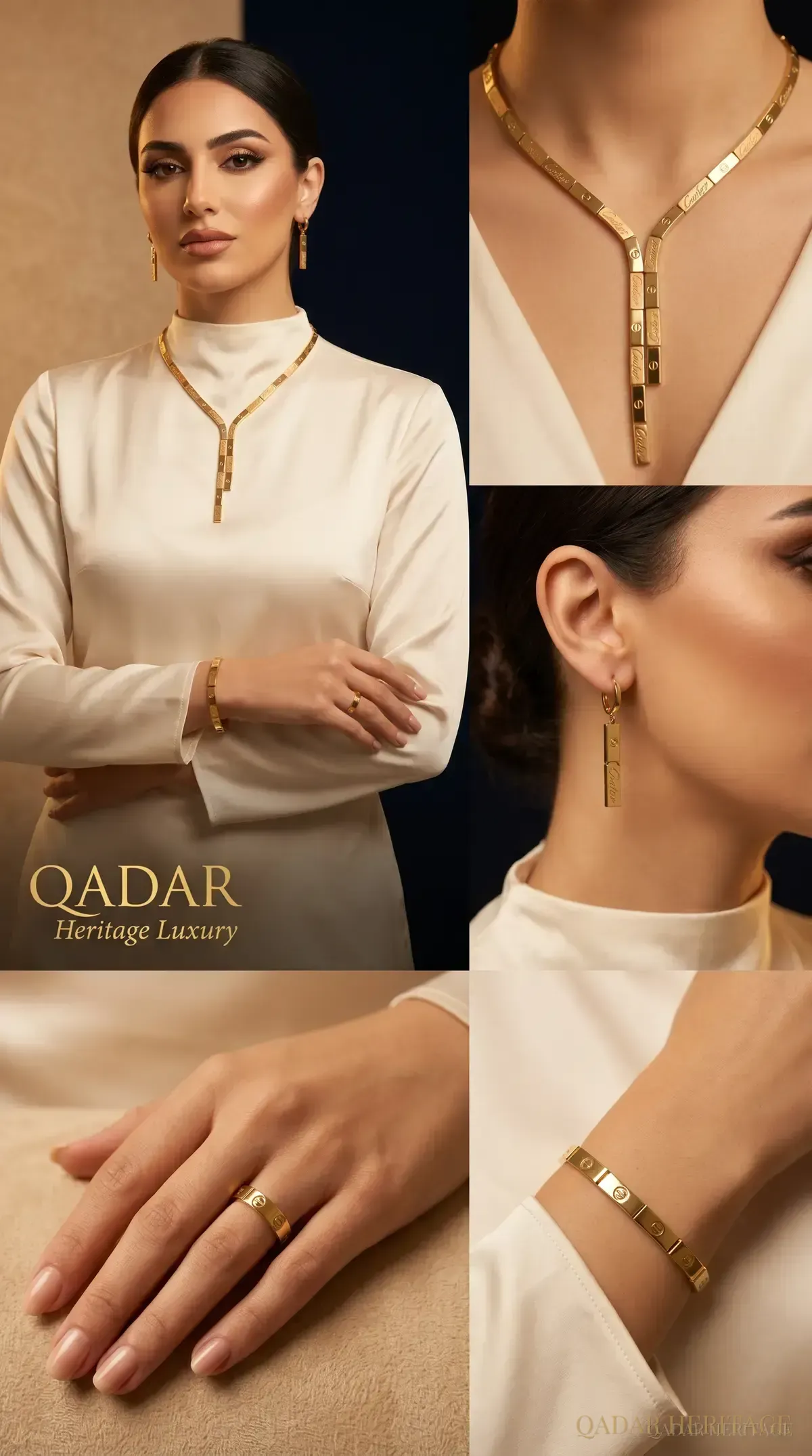 QADAR Royal Geometry Jewelry Set - Slide 1