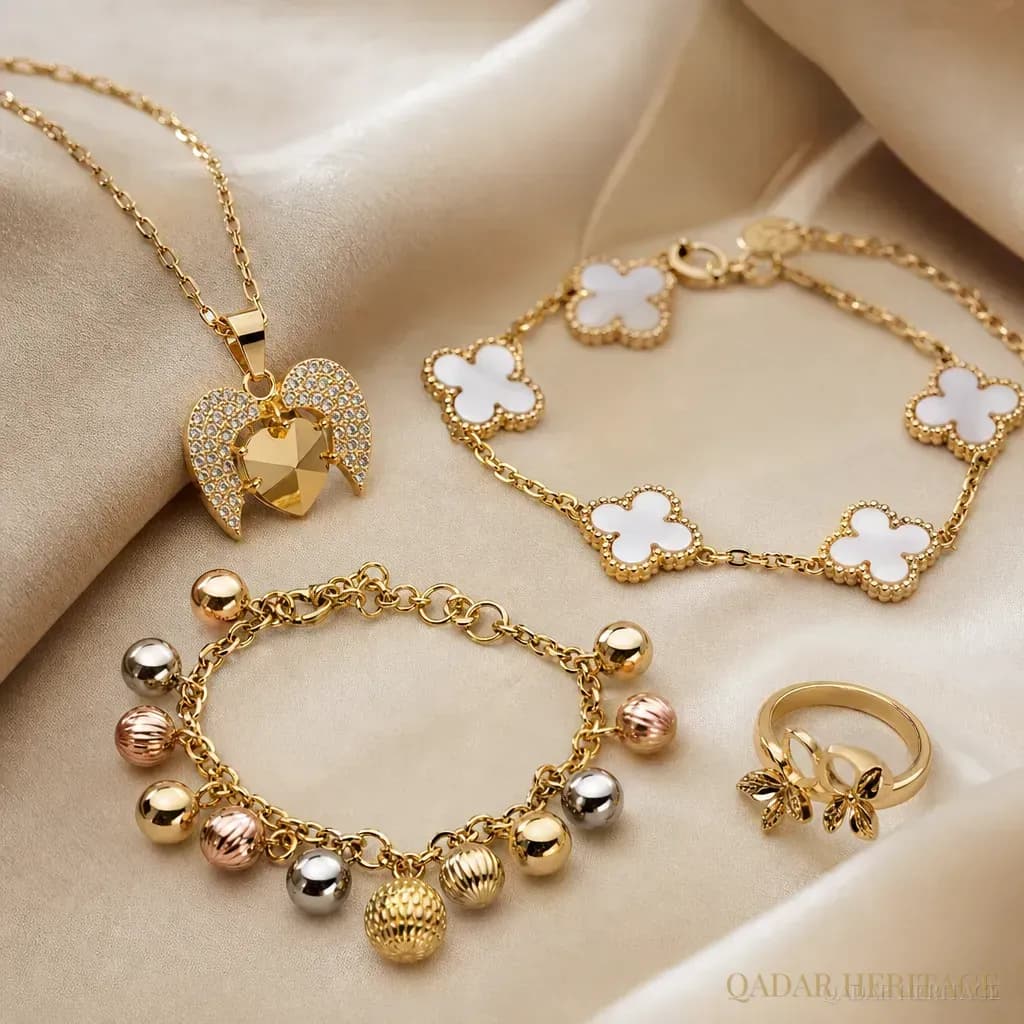 Luxury Gold Wings & Butterflies Jewelry Set - Slide 3