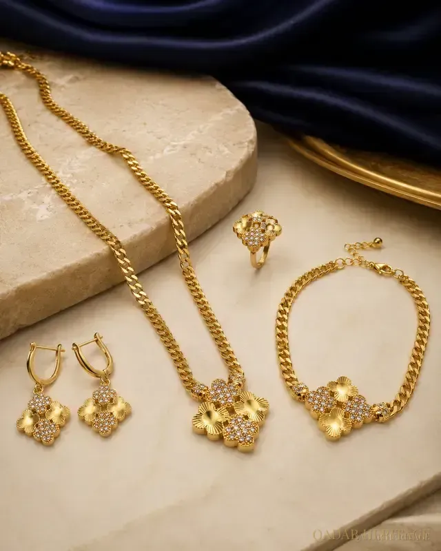 Al Maha Floral Gold Jewelry Set