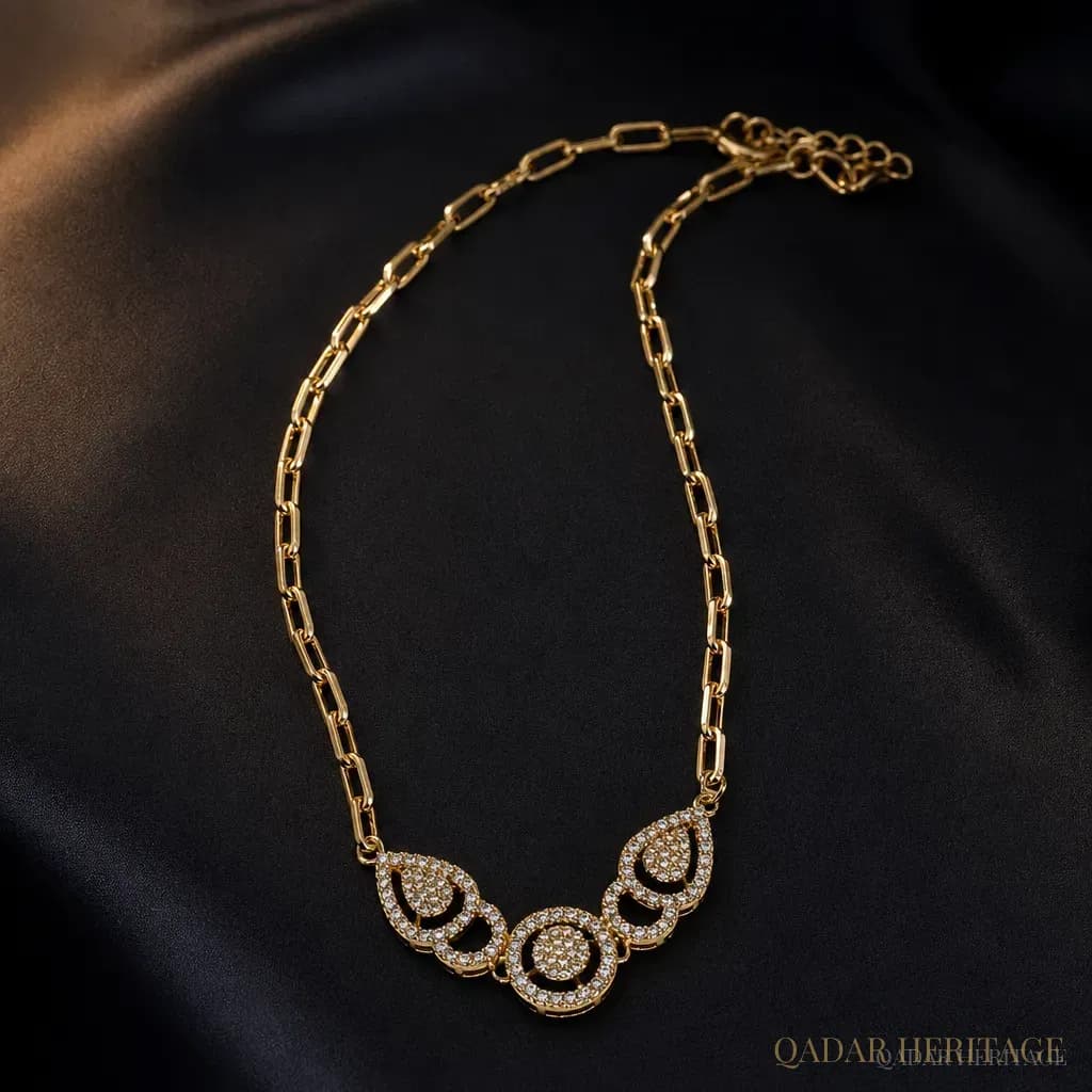 Gold Royal Circles Statement Necklace - Slide 2