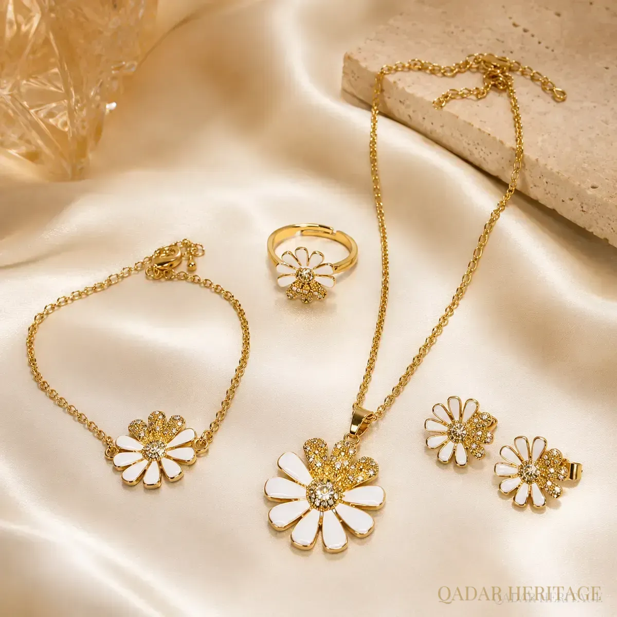 QADAR Daisy Bloom Jewelry Set - Slide 7