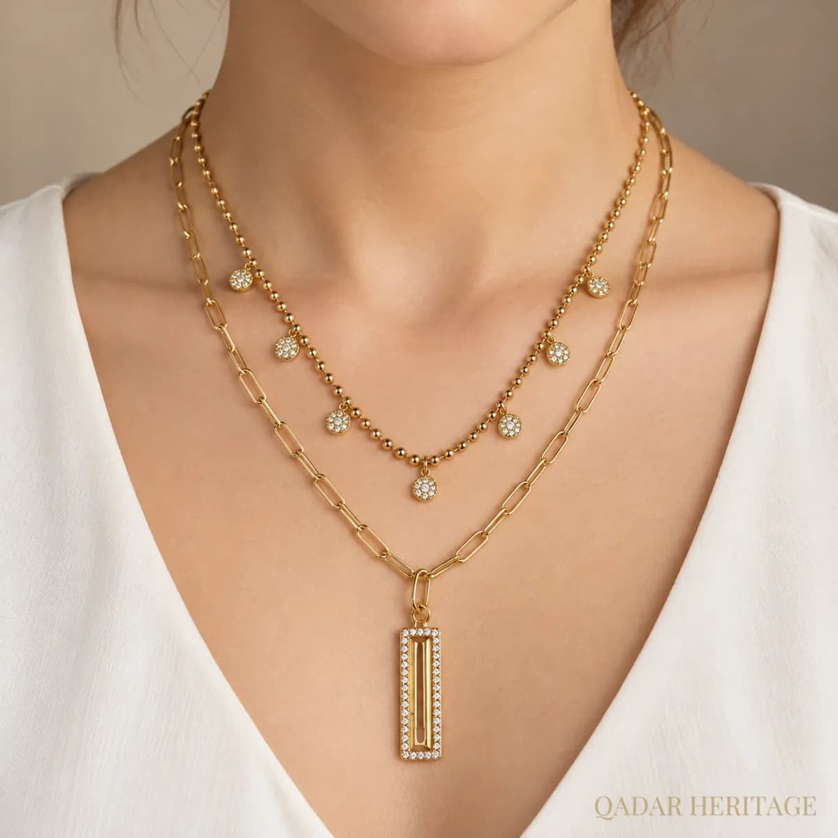 Golden Nights Layered Necklace - Slide 1