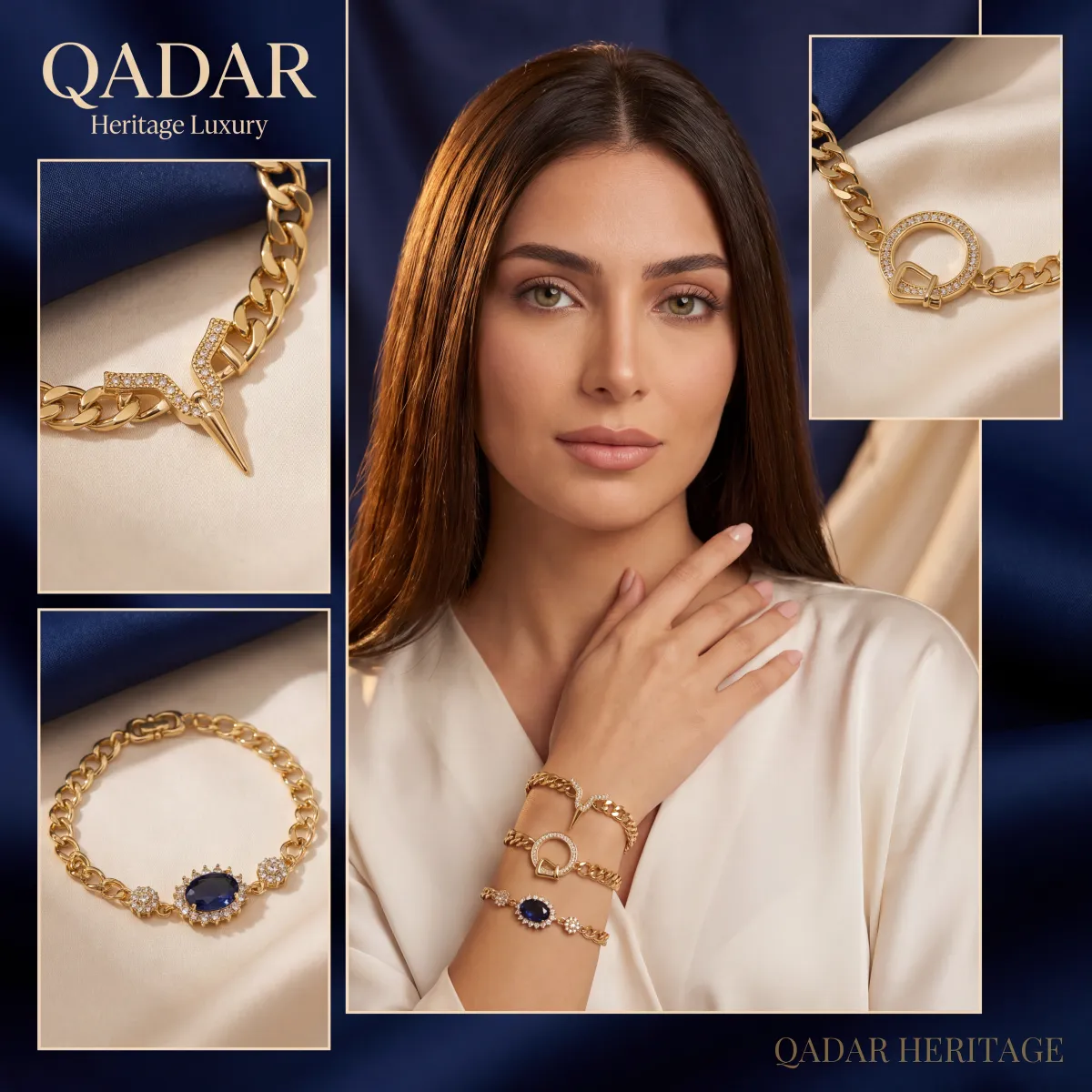Luxury Gold-Tone Bracelet Package of Three - Slide 1